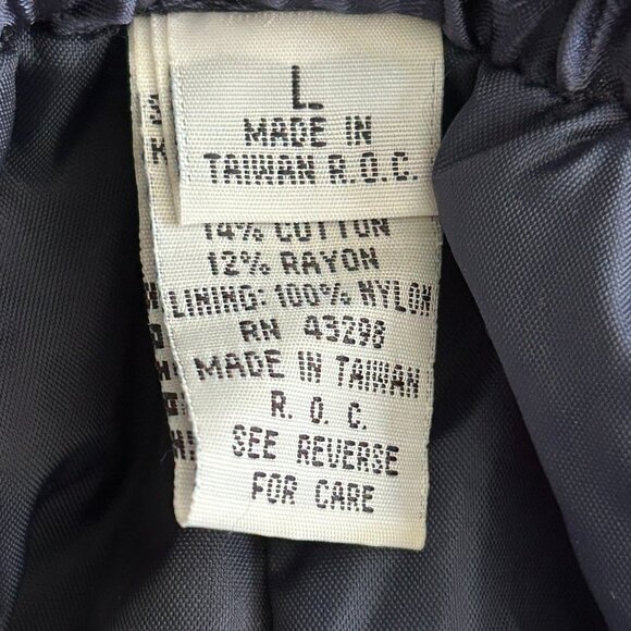 Vintage Nylon Joggers - Navy Blue, Green Trim w/zip bottoms - Women's Large - Picture 4 of 4